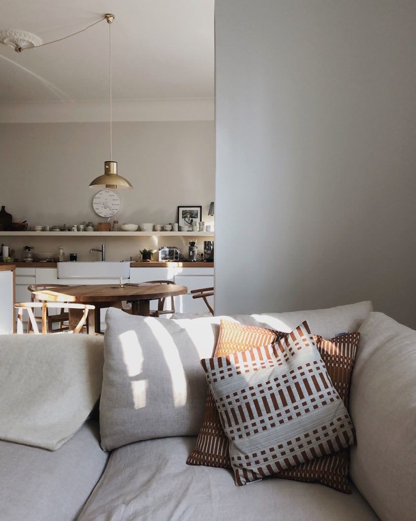 Print cushion covers on sofa